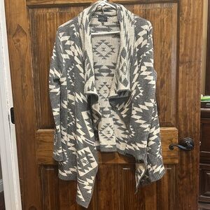 Aztec print cardigan sweater